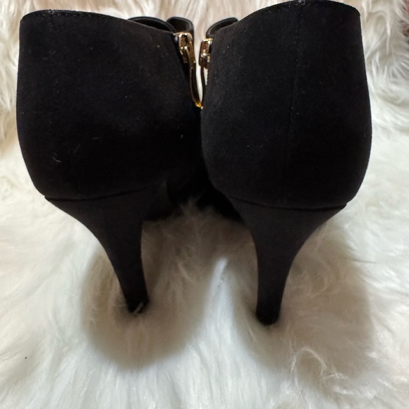 Limelight Black and Gold Ankle Booties with Decorative Clasps - Picture 3 of 11